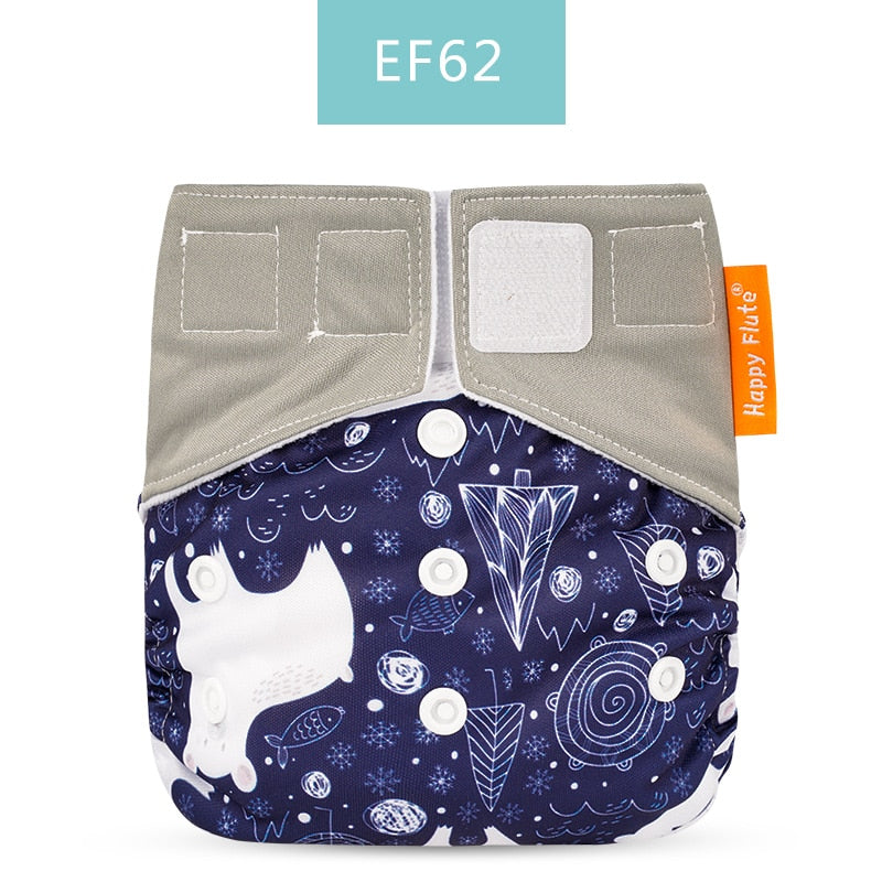 Happy Flute 1 pcs heavy wetter night AIO AI2 baby cloth diaper nappy one size fit all