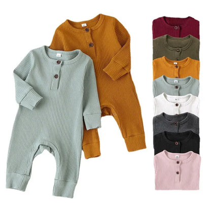 CozyNest – Autumn Cotton Romper for Newborns