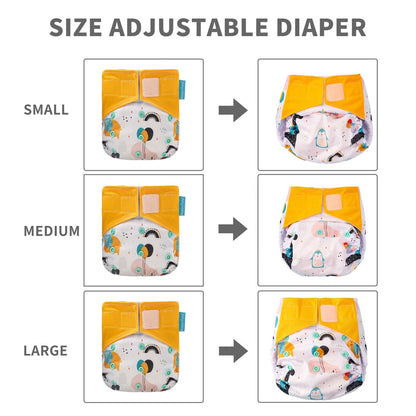 Happy Flute 1 pcs heavy wetter night AIO AI2 baby cloth diaper nappy one size fit all